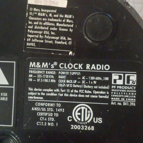 🤠Vintage Working M & M's Digital Alarm Clock Radio - Picture 8 of 8